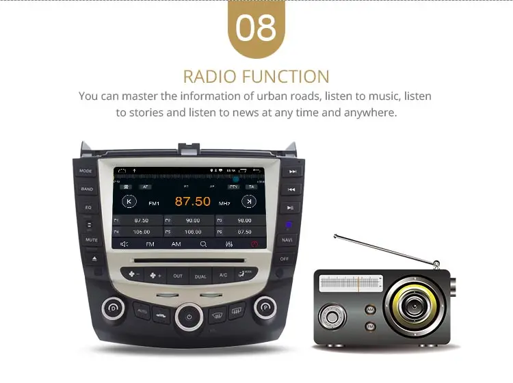 LJDA 7 дюймов 2 Дина fndroid 10 Автомобильный DVD плеер для Honda Accord 2003 2004 2005 2006 2007 Радио Аудио WI-FI Canbus gps навигации BT