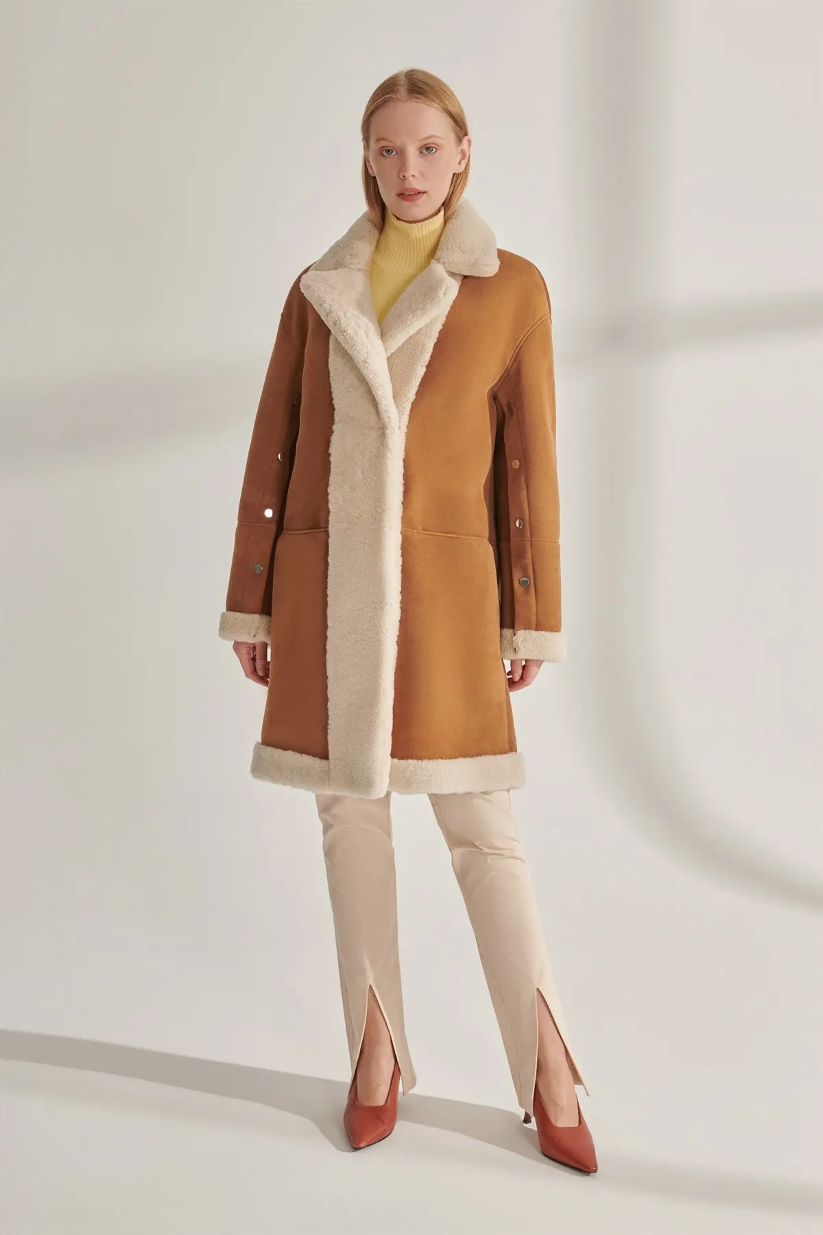 Genuine Fur Coats Women Brown Leather Jackets Sheepskin Montlar Winter Warm Natural Wool Parkas New Year Fashion