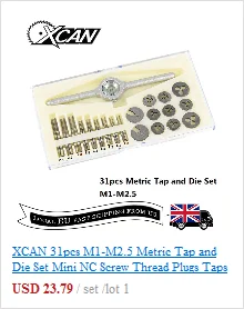 XCAN 20/31/40 шт наёмите и набора пресс-форм, винтовой резьбой кран гаечный ключ под давлением сплав Сталь ручной метчики винторезы дрель