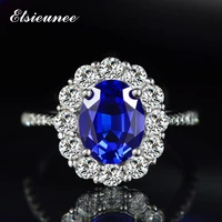 vintage oval sapphire ring solid 925 sterling silver blue birthstone gemstone anniversary party rings wholesale drop shipping