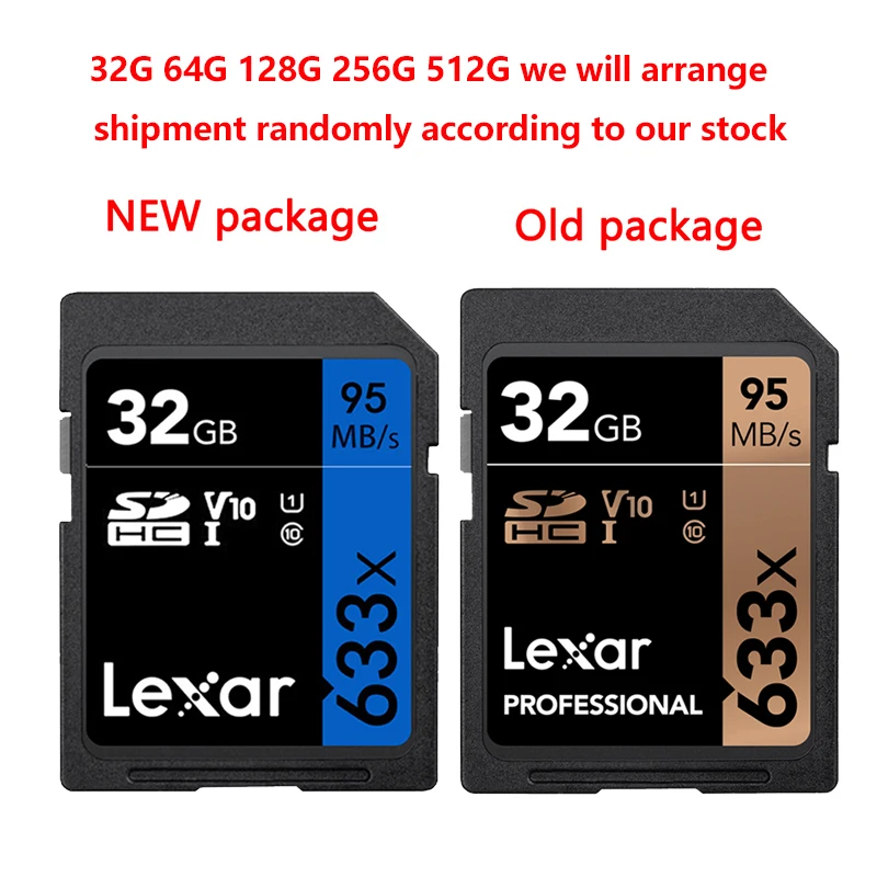 Lexar 633X sd карта 32 Гб 128 64 256 ГБ 512 16 класс 10 U1/U3 V30 памяти Флэш SD SDXC SDHC|Карты памяти| |