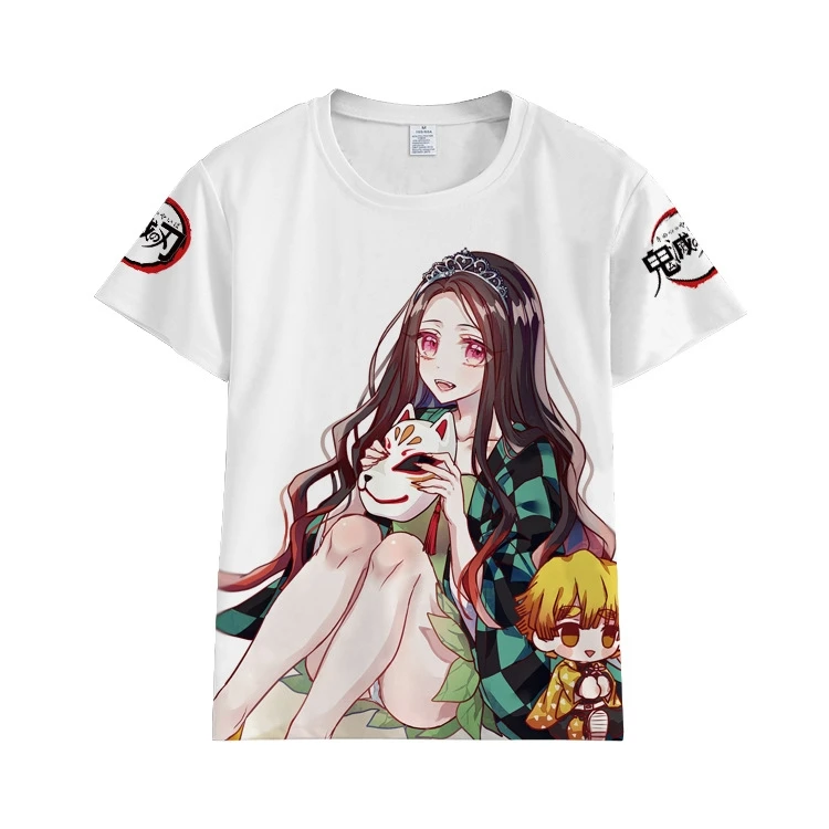 Аниме Demon Slayer Kimetsu no Yaiba Tanjiro Kamado Zenitsu Inosuke футболка для косплея мужчин и женщин