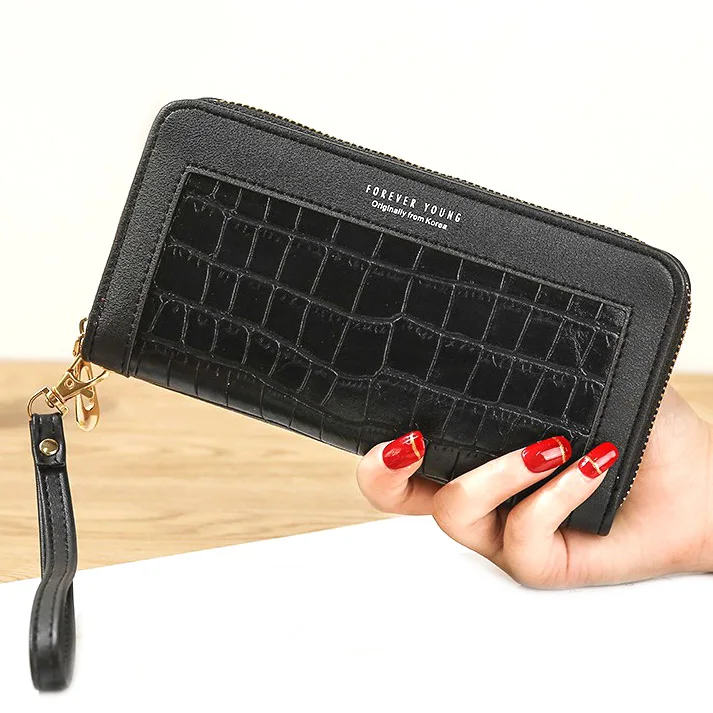 

Zipper Coin Purse Wallets Lady Purses Handbags Women Clutch Wallet Stone Style Cards Holder Girls Moneybag Wristlet Bag Billfold