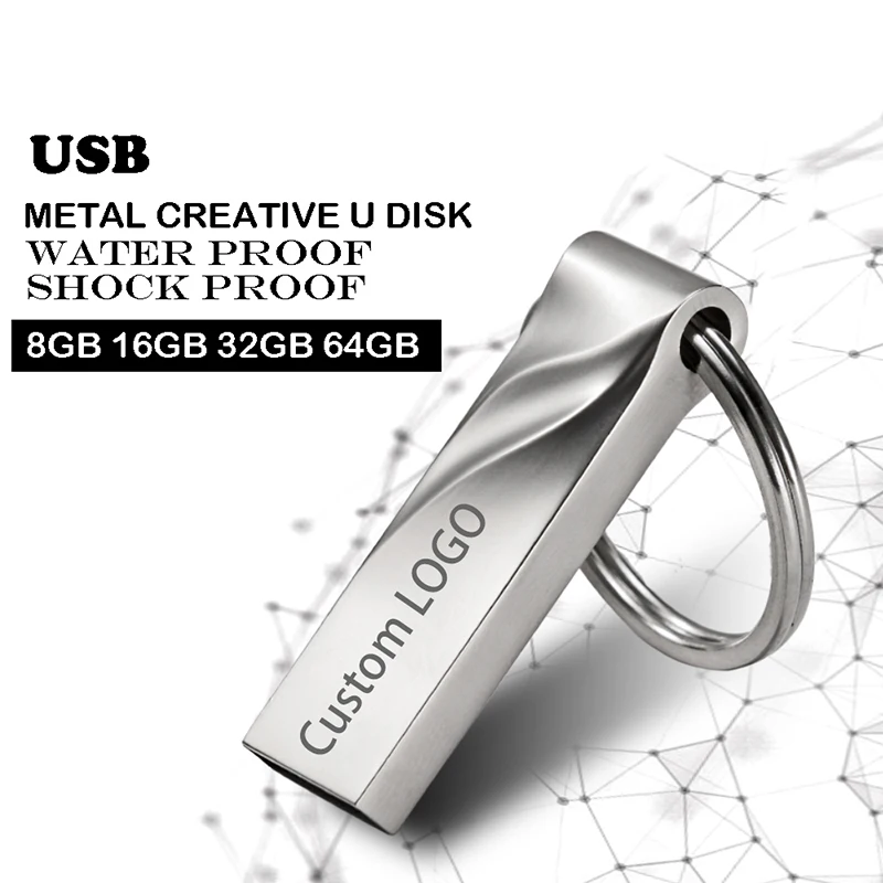 USB флеш накопитель в металлическом корпусе компактный на 32/8/4/16/128 ГБ флешка с