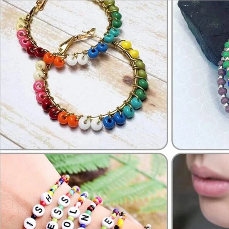

DIY Handmade Early Education Puzzle Letter Beads Material Bracelet Necklace Glass Rice Beads Beaded