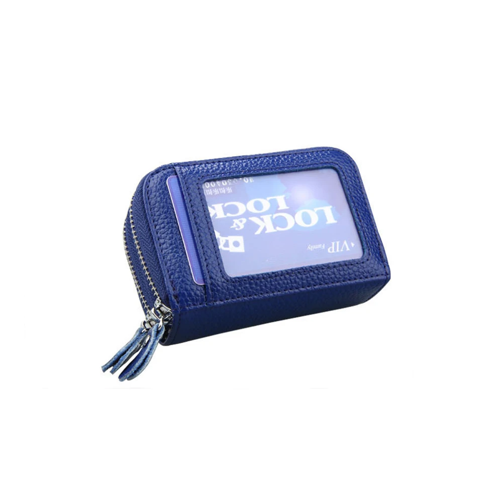 

2019 Hot Credit Card Holder Women Men Unisex PU Leather Pouch Pocket Card Wallet Double Layer Zipper Purse Masculina Feminina