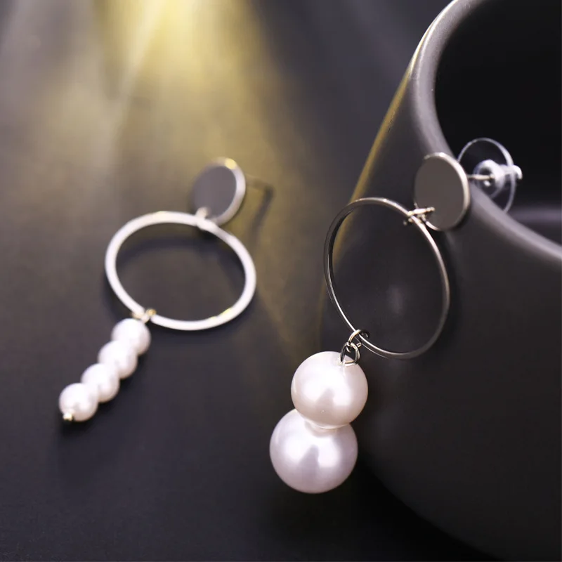 Женские Висячие серьги с искусственным жемчугом геометрические из цинкового