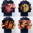 Классический Аниме Манга ниндзя персонаж удзумаки Учиха Саске герой ретро-плакат из крафт-бумаги домашний бар кафе ностальгическая декоративная картина