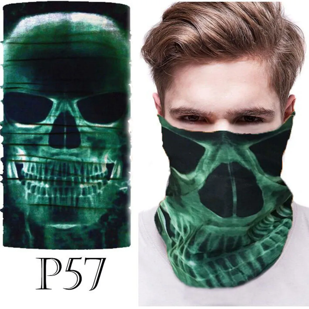3D череп бесшовные волшебный шейный чехол маска для лица щит Велоспорт Пеший