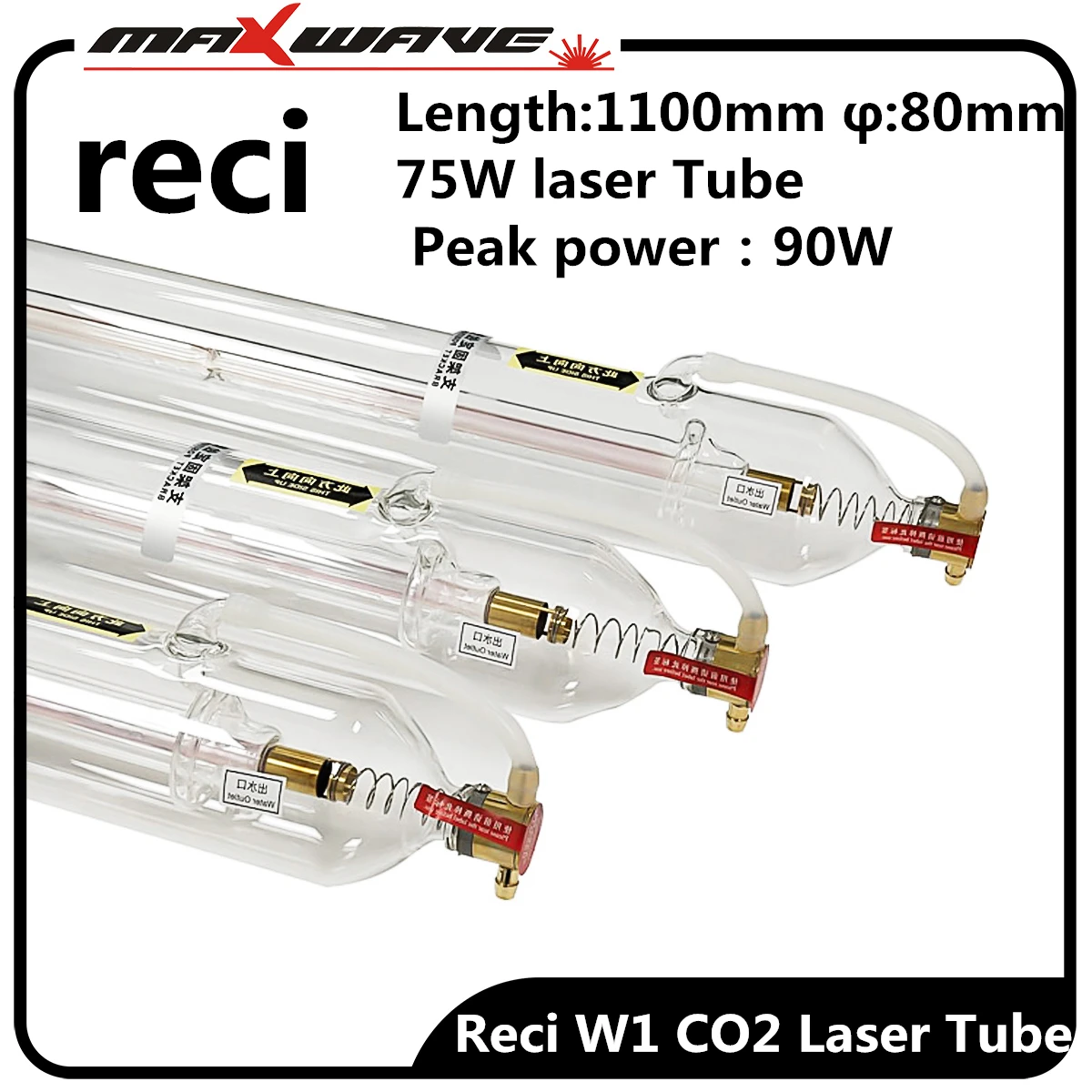 

RECI W4 100W CO2 Laser Tube Length 1400mm Diameter 80mm for Engraving Cutting Machine