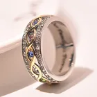 Двухцветное кольцо с кристаллами для сестер, братьев, семьи, обручальное кольцо для женщин, ювелирные изделия