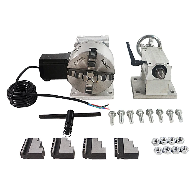 Ось вращения оси бабки 4th с 80 мм 4 кулачковый патрон для дерева/по металлу ЧПУ типа