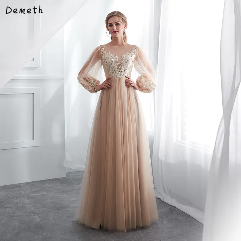 Бокал для шампанского пол Длина Свадебные платья с длинными рукавами кружевное