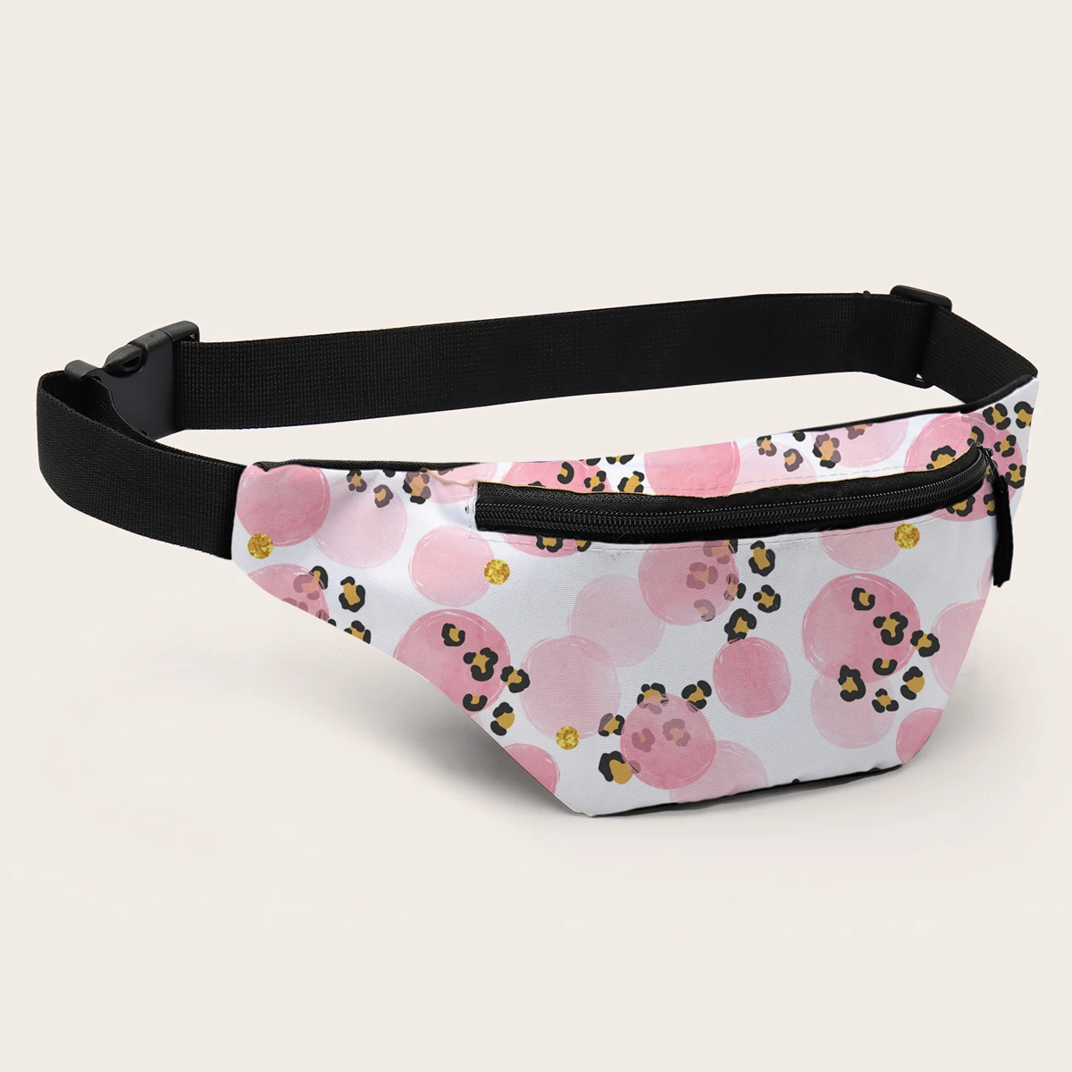 Розовая леопардовая поясная сумка Deanfun сумочка на молнии дорожная бананка