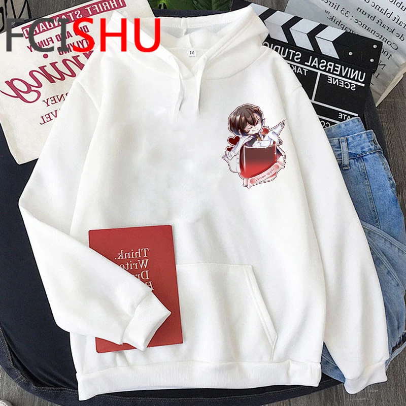 

Bungou Stray Dogs Funny Cartoon Harajuku Casual Hoodies Women Kawaii Japanese Anime Hip Hop Sweatshirt Women Cute Hoody Female