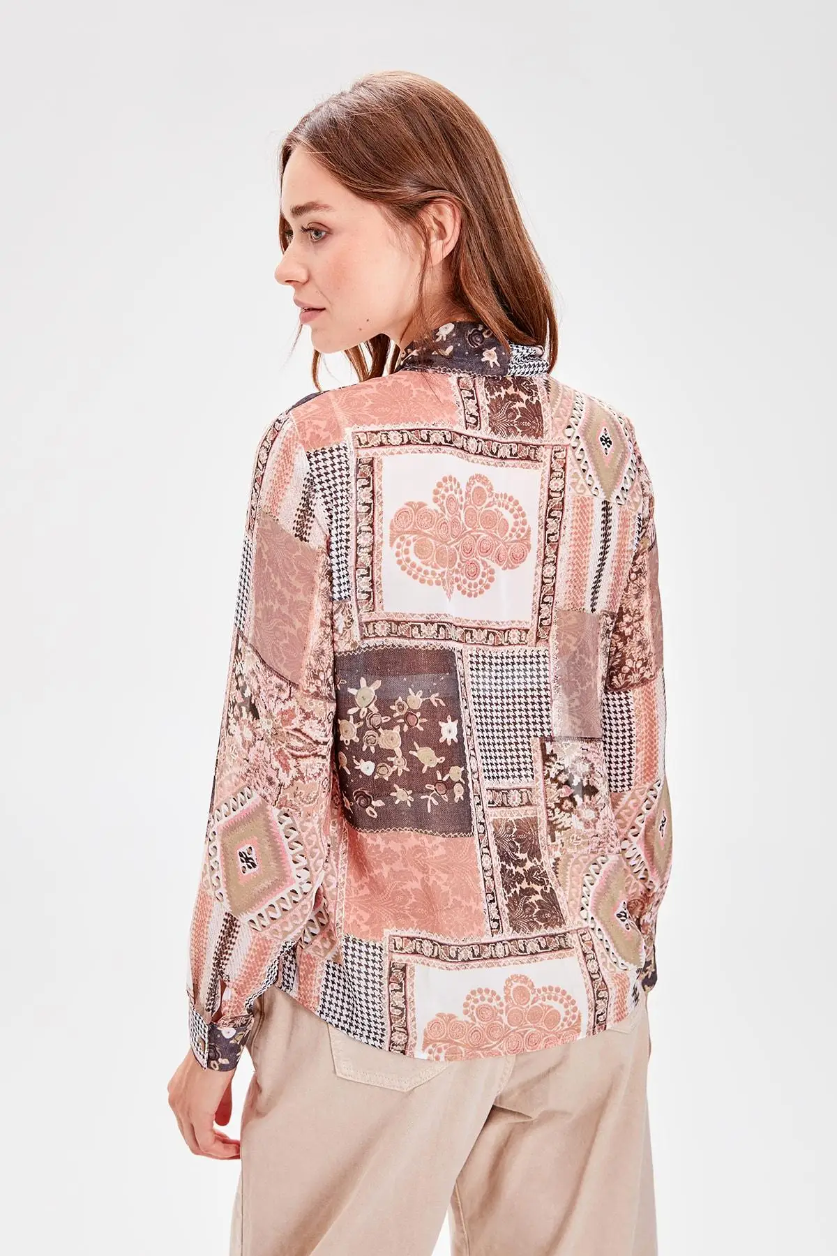 Trendyol рубашка с рисунком плитки TWOAW20GO0184|Рубашки| |