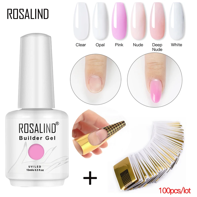 

ROSALIND Poly for Nail Gel Hybrid Varnishes Builder Gel Semi Permanent UV LED Manicure Nail Art Extended With Nail Form Design