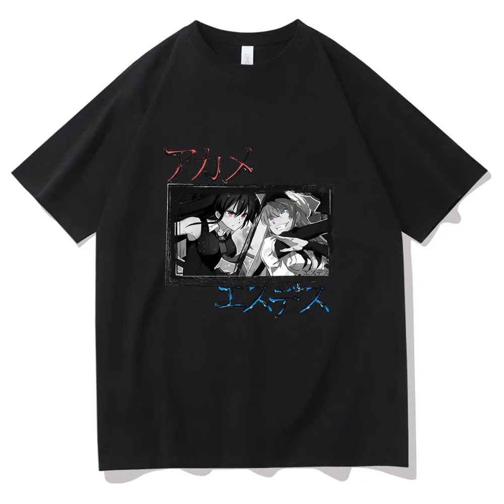 

Новинка 2021, лидер продаж, футболка с японским аниме Акаме Ga Kill, летняя мужская и женская смешная футболка с мультяшным принтом, свободная фут...