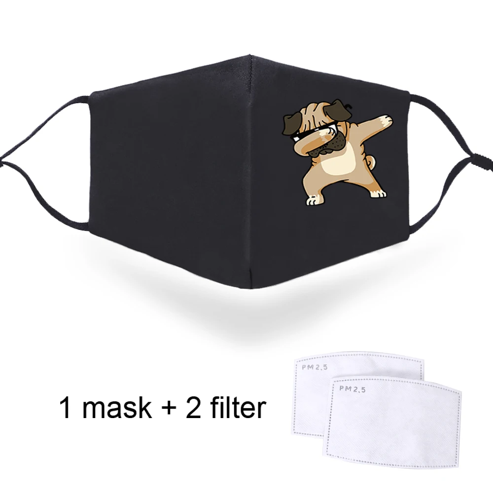 

Funny Anime Cartoon Print Dustproof Masks Men Women Washable Mouth Muffle Respirator Maseczki Protective PM2.5 Filter Masque