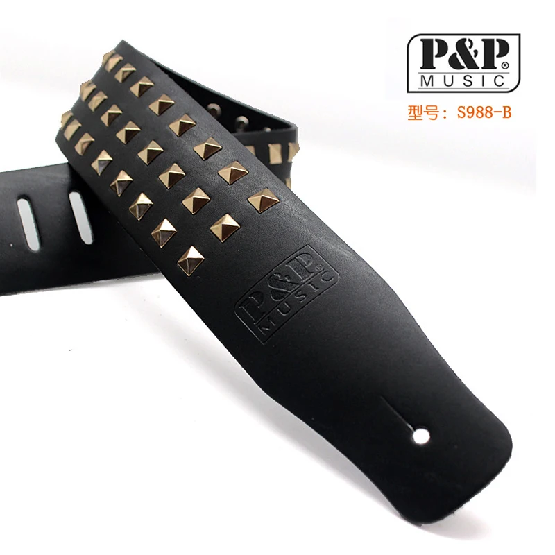gitarre band echte leder metall elektrische gitarre strap verbreitert verdickt bass strap rock gitarre strap zubehör teile free global shipping