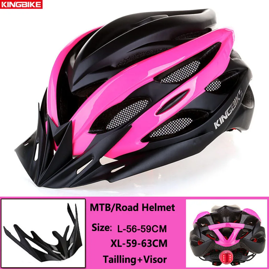 

KINGBIKE 4 colors cycling helmet Women men bicycle helmets with Light mountain bike road MTB integrally-molded 2023 bike helmet