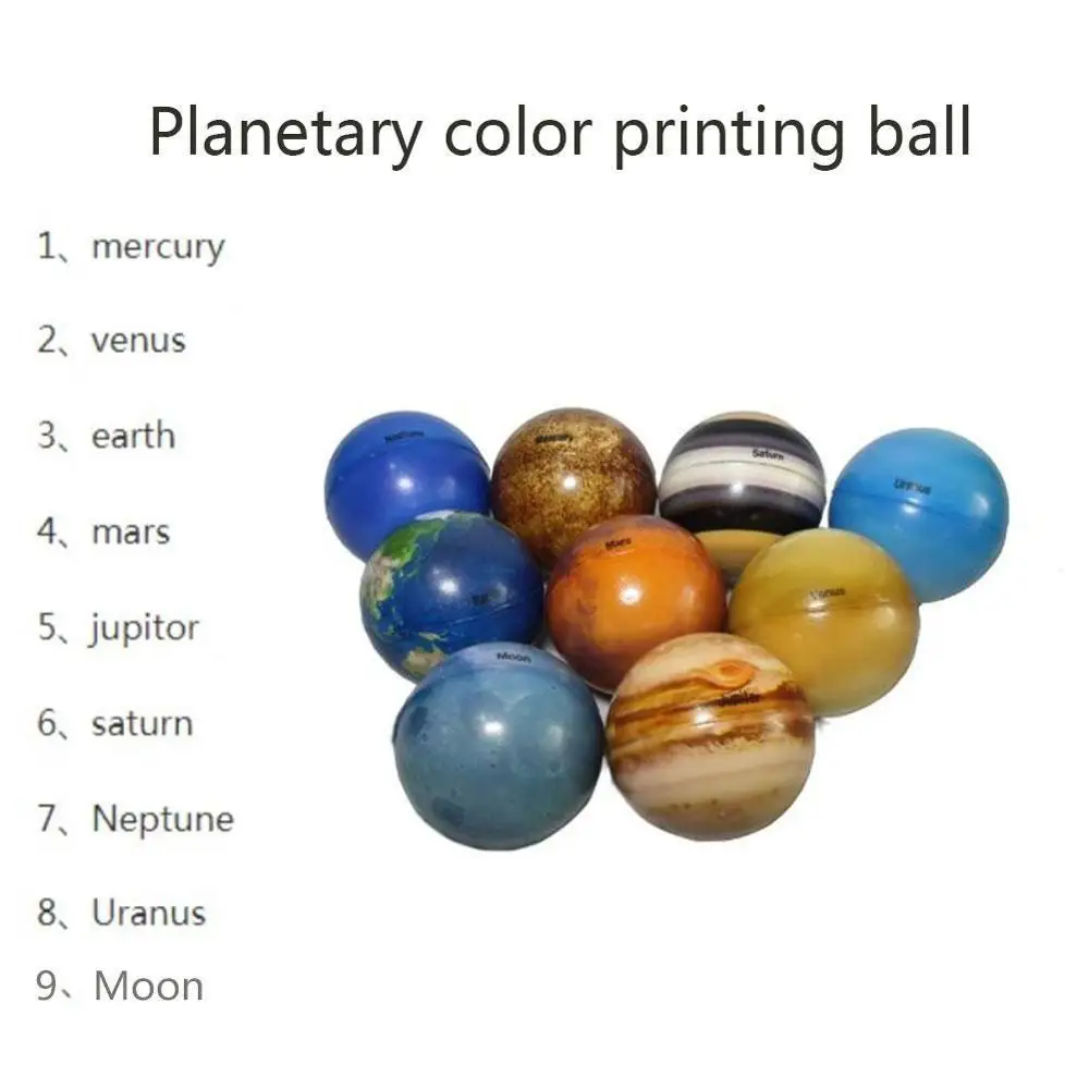 

6.3cm Color Printing Sponge Soft Ball Eight Planets Star Ball Ball Moon Education Early Foaming Children'S Toy Bouncy B8F2