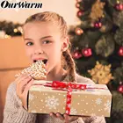 OurWarm 12 шт. рождественские подарочные коробки для печенья, сувениры вечерние, коробка из крафт-бумаги с прозрачным окошком из ПВХ, коробка для конфет