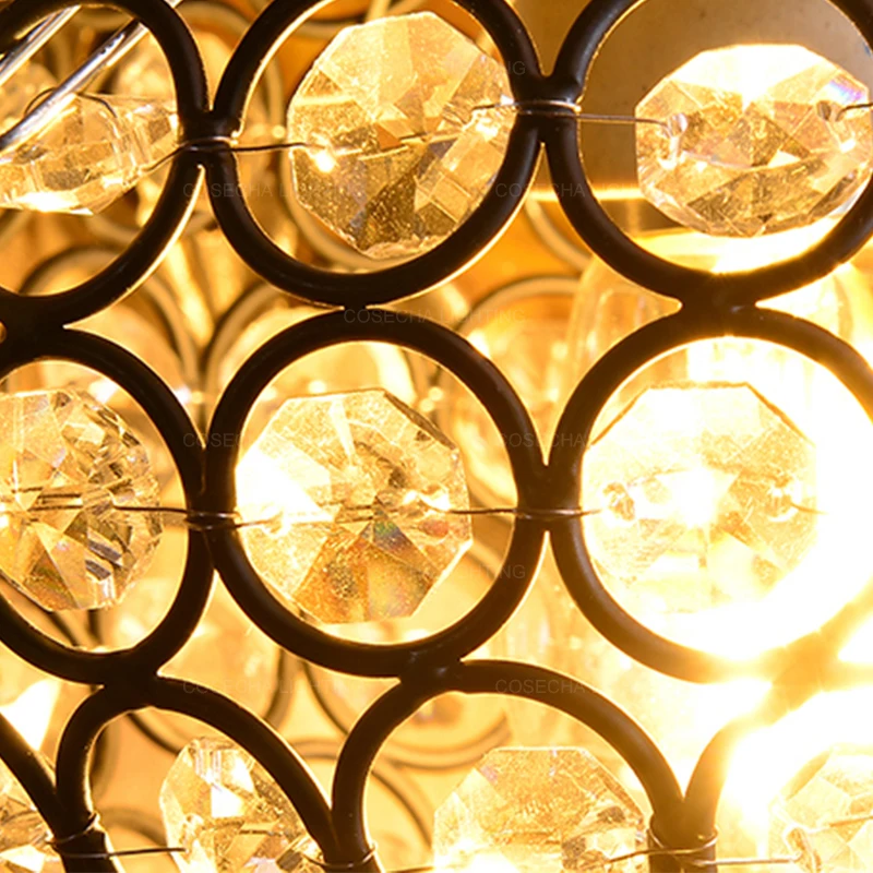 Желтый рога настенный светильник голова оленя Кристалл Бра камин в гостиной