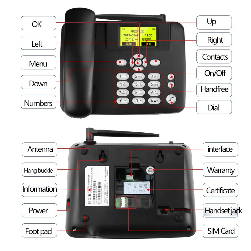beamio english language wireless telephone with gsm sim card blacklist cordless phone lcd screen for home office desktop free global shipping