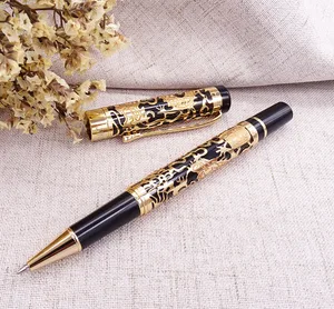 Ручка Jinhao 5000, винтажная, роскошная, с текстурой дракона металлическая шариковая ручка, с черными и золотыми чернилами, для офиса, бизнеса