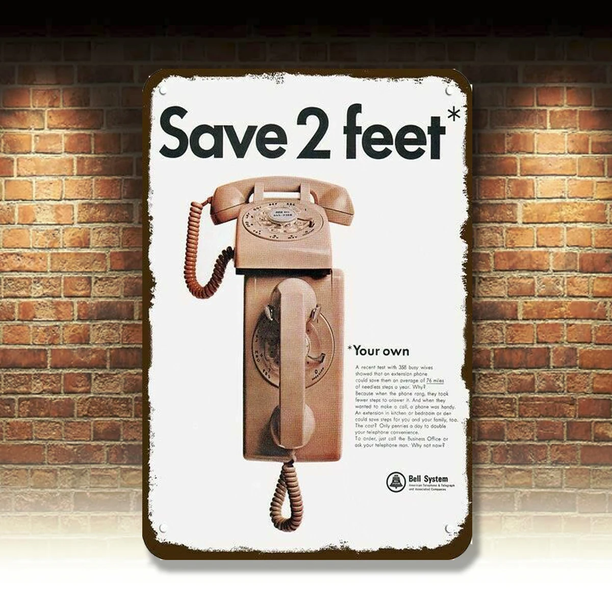 

1966 BELL TELEPHONE Vintage Look REPLICA METAL SIGN - RETRO ROTARY PHONES PHONE