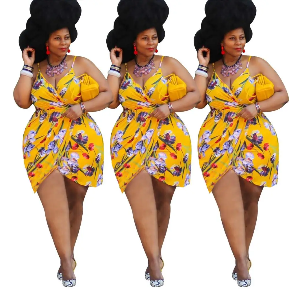 

Plus-size dress summer plus-size sexy pleated print halter dress sleeveless tight night club party halter street dress