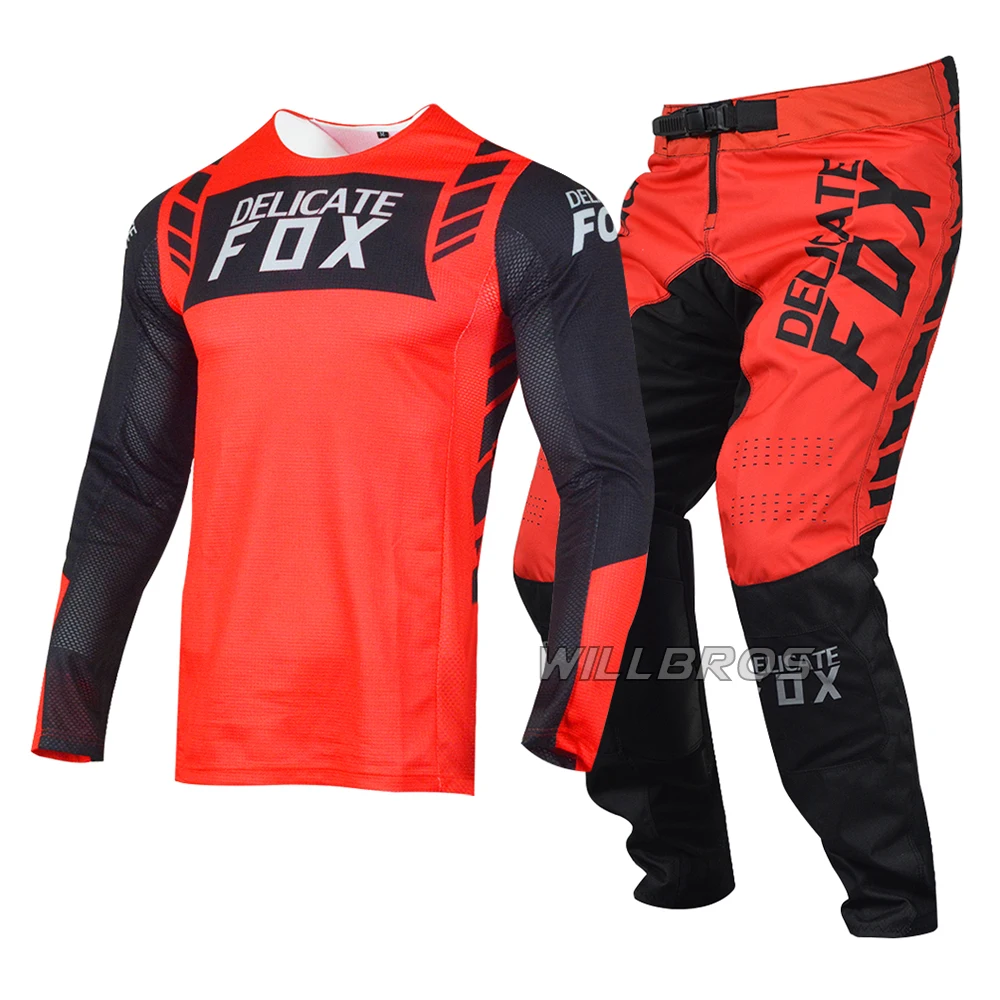 

Delicate Fox Jersey Pant Combo Motocross Gear Set Mach MX BMX ATV Enduro Dirt Bike Racing Offorad Pantalones Mens Women
