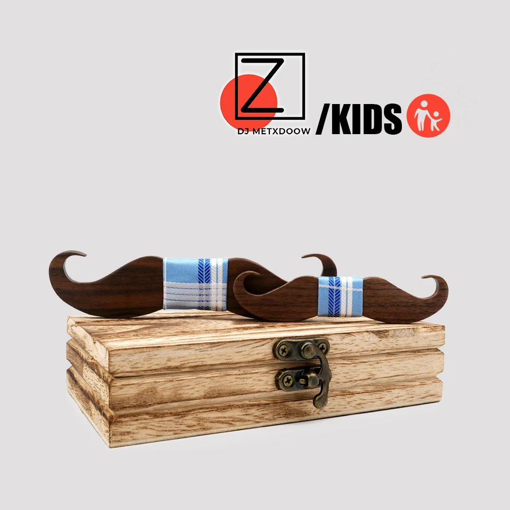 

Wooden Design Natural Wood Exquisite Hand Made Bow Tie Kids Gift Box Set For Men Wedding Party Bowties
