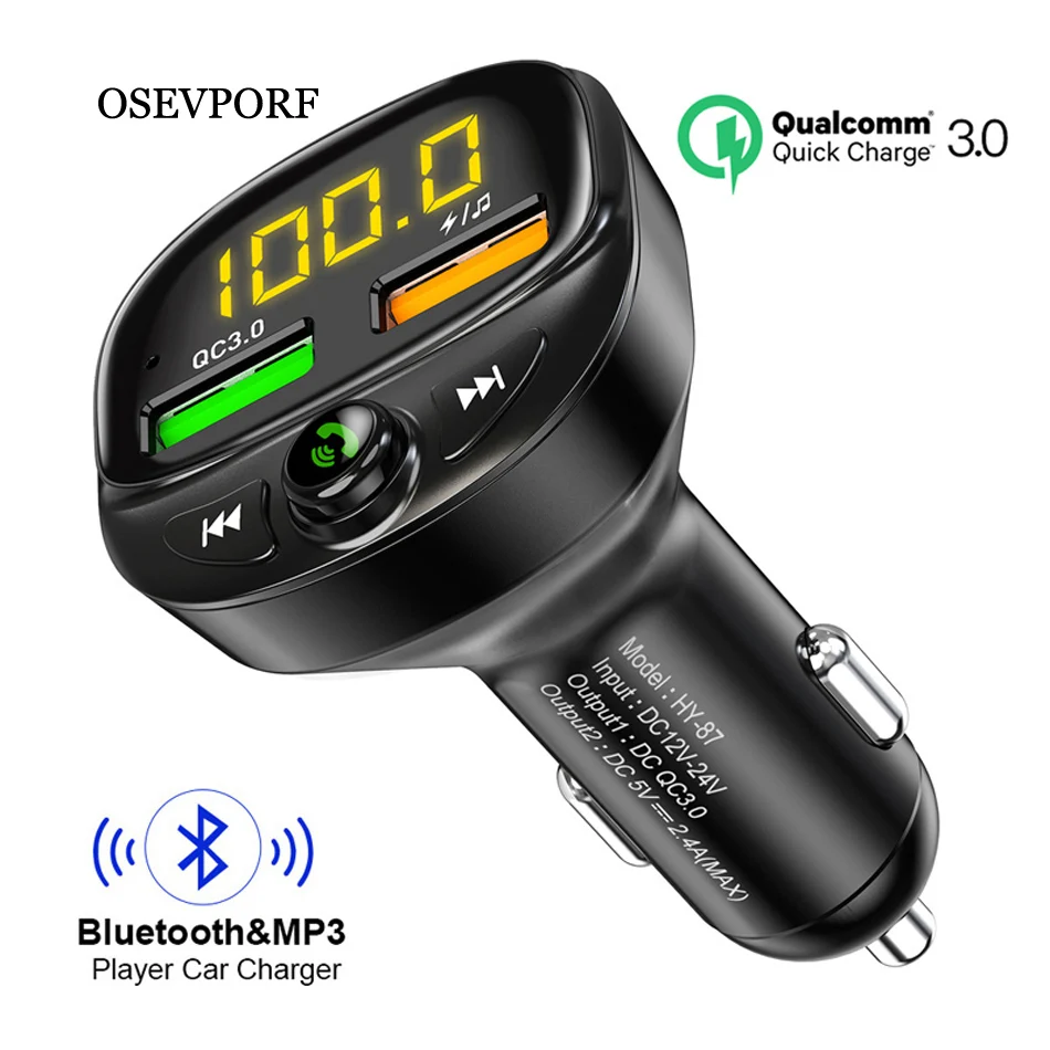 Автомобильное зарядное устройство Быстрая зарядка 3 0 fm-передатчик Bluetooth Handsfree FM