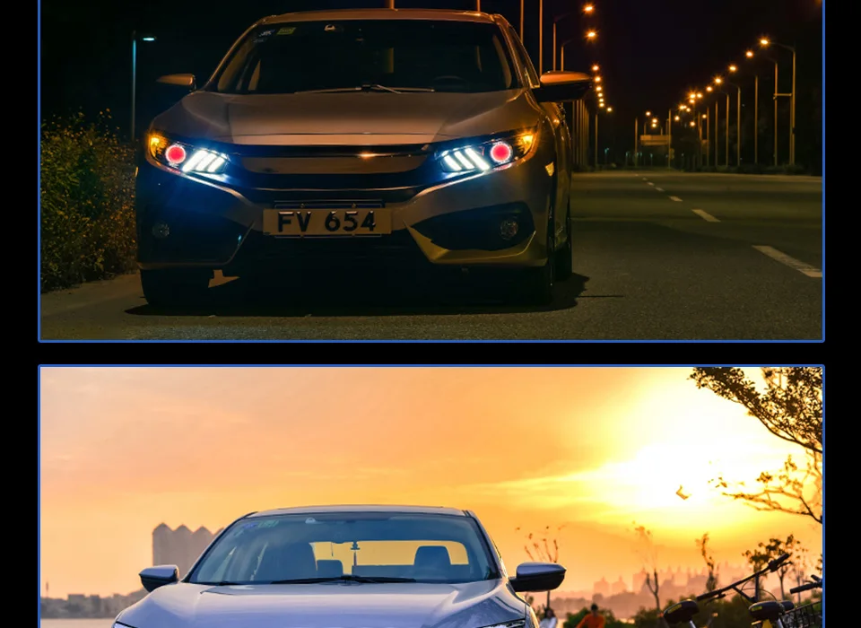 Фары для автомобиля Honda CIVIC X G10- DRL дневные ходовые огни головная лампа светодиодный Биксеноновая лампа Противотуманные фары, аксессуары для автомобиля