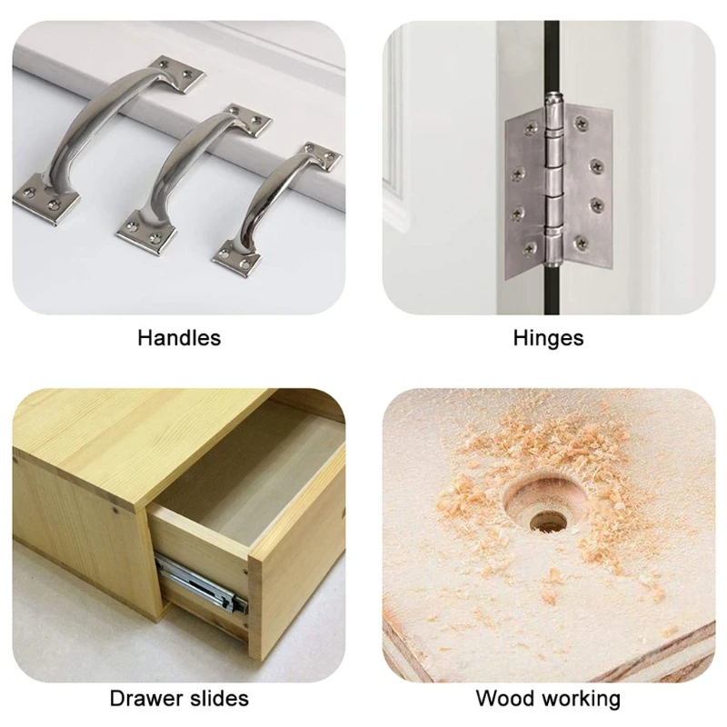 

17 PCS Door And Window Hinge Hinge Hole Opener Hex Drill Bit Positioning Set