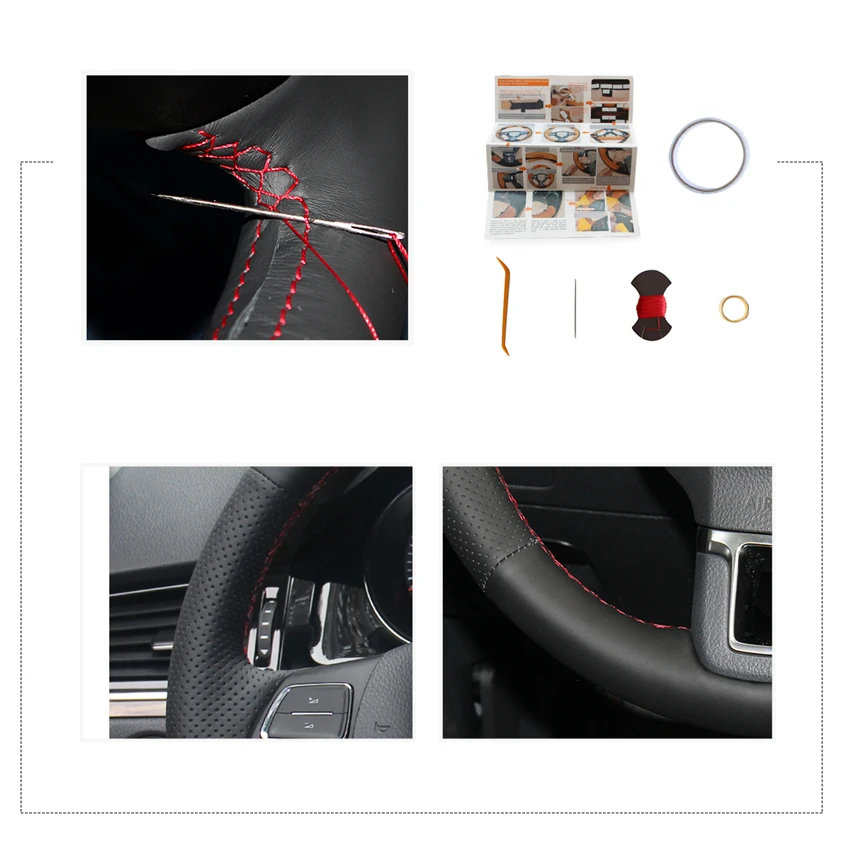 MEWANT черный чехол рулевого колеса автомобиля из искусственной кожи для Volkswagen VW Golf