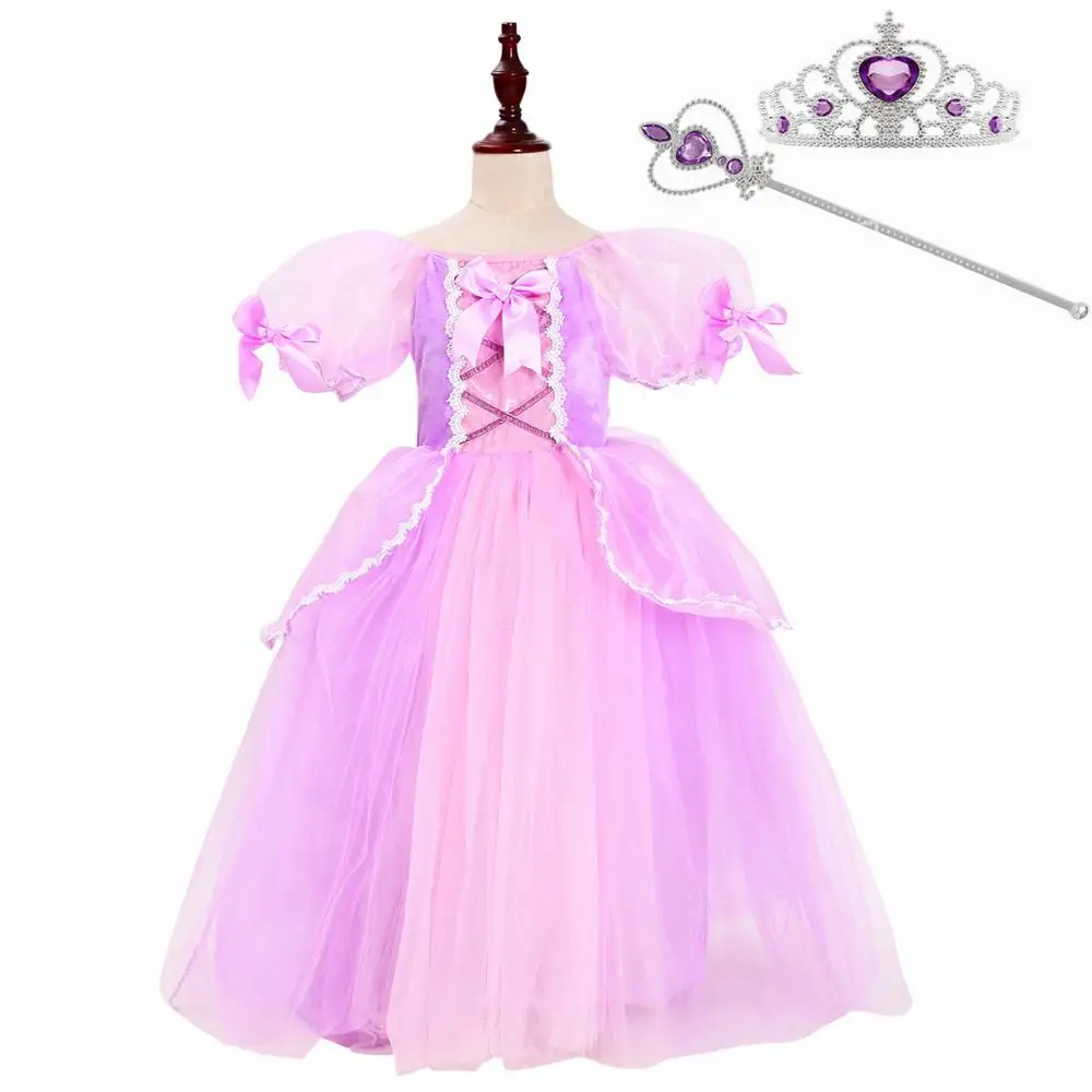 2020 популярные платья принцессы Софии Рапунцель для девочек бальное платье