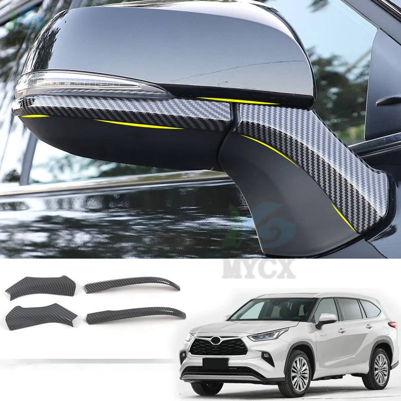 

Отделка зеркала заднего вида для Toyota Kluger Highlander XU70 Refit 2022 2021, автомобильные аксессуары, полоса для зеркала против царапин
