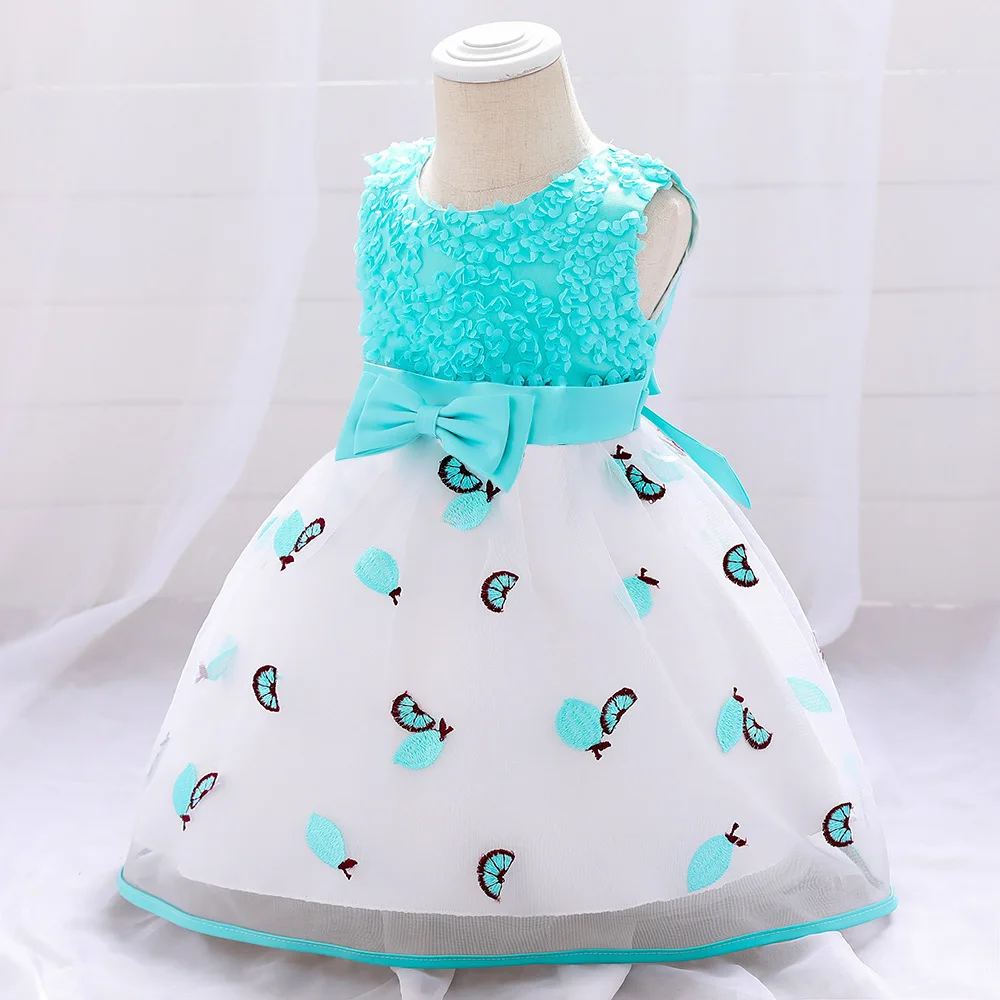 

Newborn Baby Girls Dress Kids Princess Dress Bow Floral Gown Infant Baptism Clothes 1 Year Birthday Dresses for Girl Prom Wear