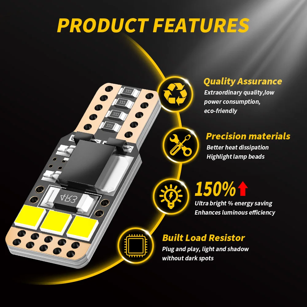 DXZ 100 шт. W5W T10 Светодиодный лампочки Canbus 6 SMD 12V 6000K 194 168 салона Карта Потолочные