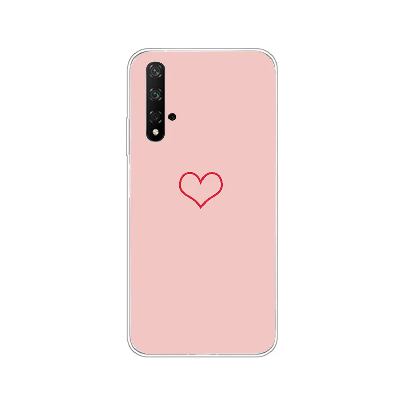 Прозрачный чехол для телефона Huawei P30 Lite p20 pro nova 5t P smart 2019 Honor 10 20 8X Lover Heart | Мобильные