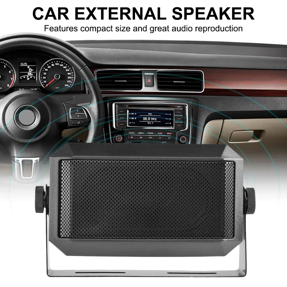

Car External Speaker Universal Sound Box Loudspeaker Boxes 6 Ft 3.5 Mm Plug 400 Hz - 12kh Black Automobiole External Speaker