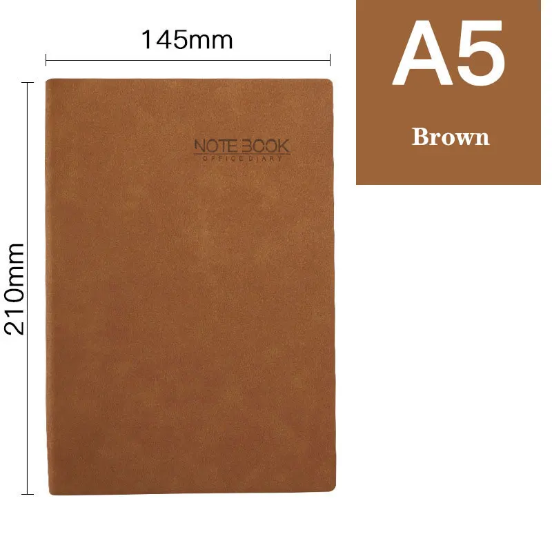 Brown Офисный блокнот, деловой мужской стиль, А5, уплотненный дневник, школьные офисные принадлежности, канцелярские принадлежности, 8 цветов, 110 листов, дневник, подарки - Цвет: Brown