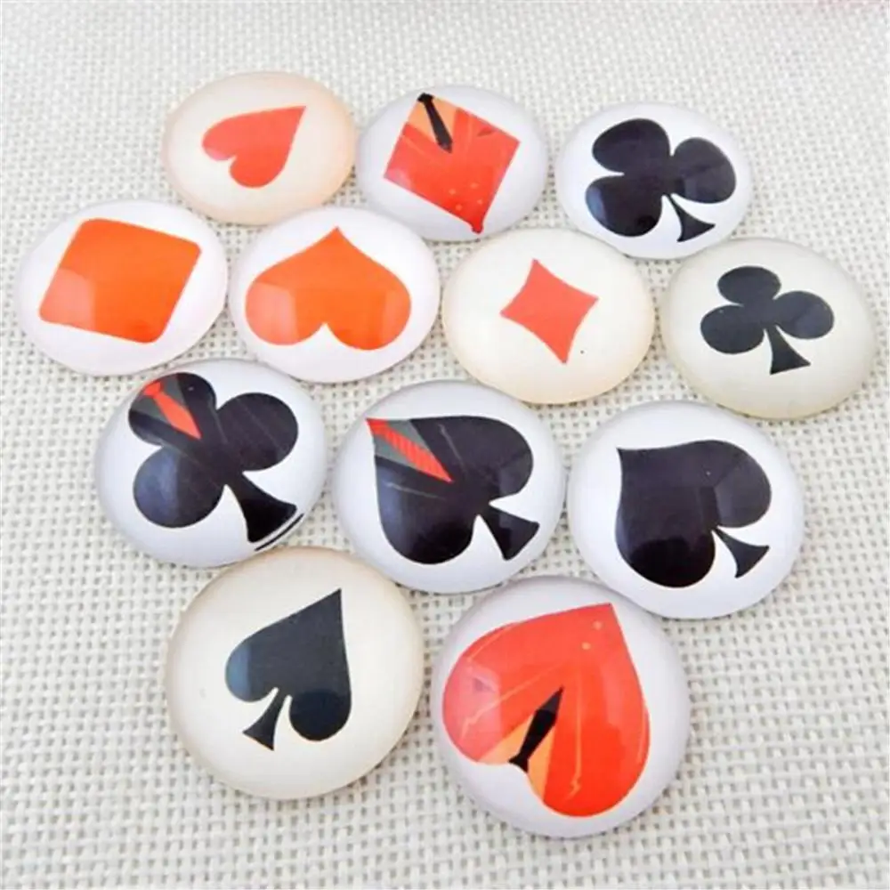 

10-50pcs Funny Flatback Cameo Cabochon Domed Pocker blank DIY Jewelry Charm Playing cards Pendant Setting 8 10 12 15 18 25 30mm