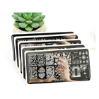 SPH коллекция прямоугольник ногтей штамп трафарет 1 шт. Хэллоуин Рождество дизайн наклейки-трафарет для ногтей изображение трафарет Инструменты