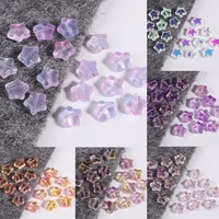 10pcs 8mm czech colored glaze five pointed star antique hairpin shook loose glass beads handmade accessories jewelry materials