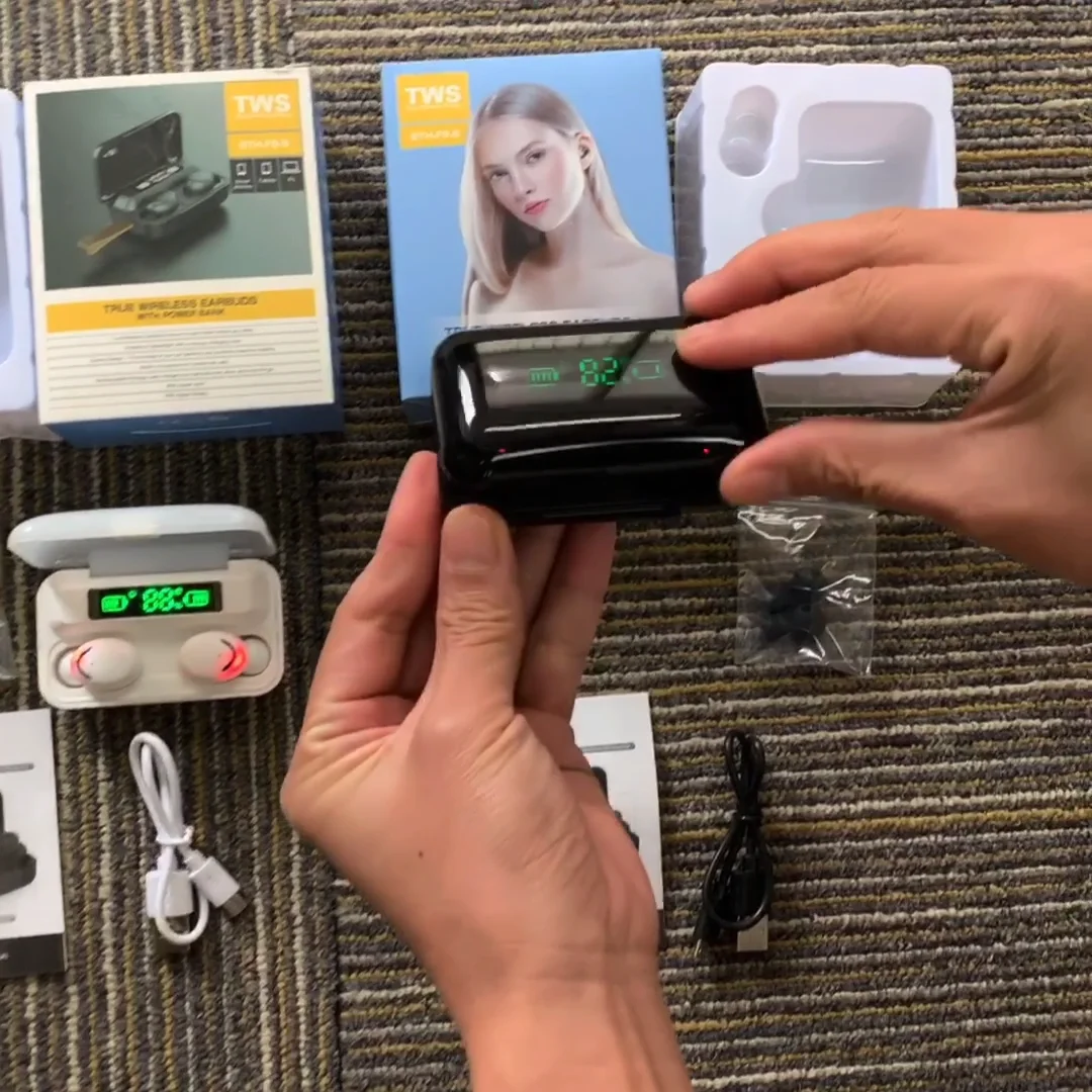 

f9-5c fone de ouvido wireless earphone audifonos bluetooh bt 5.0 tws f9 earbuds auriculares with powerbank