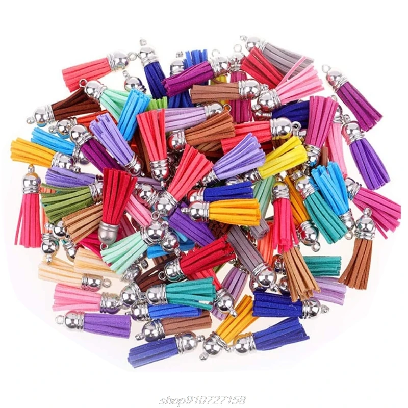 

38 mm Leather Tassel Pendants Jewelry Fiber Fringe Faux Suede Tassel for Keychain Straps DIY Accessories A19 21 Dropshipping